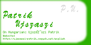 patrik ujszaszi business card